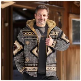 Sudaderas con capucha para hombre, abrigo de manga larga con cremallera, chaqueta azteca bohemia Retro informal de invierno para hombre/mujer, ropa, sudadera, prendas de vestir exteriores