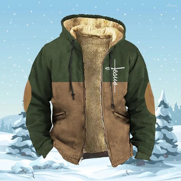 Sudaderas con Capucha para Hombre Abrigos Parka de Lana con Cremallera Faith Cool Chaquetas con Estampado Diario Sudaderas Abrigos con Capucha y Cremallera