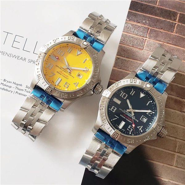 Relojes vendedores calientes para hombres Movimiento importado Impermeable Aventura al aire libre Buceo Cadena de reloj de acero fino Reloj mecánico de alta calidad con esfera grande de 44 mm