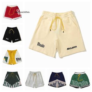 Marca de pantalones cortos para hombres para hombres 2024 RHUDE Shorts Diseñadores Mens Baloncesto PANEL CANCHA DE NATACIÓN TRONCOS SUDOR SENNA VUELO YACHTING Pantalones cortos Moda Azul Verde Negro