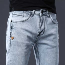 Heren ICPANS Skinny Denim Heren Slim Fit Stretch Heren Jeans Broek Grijs Blauw 230316 L230726