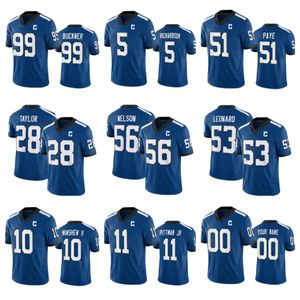 Heren Indianapolis''Colts''Active Player Custom Anthony Richardson Quenton Nelson Royal 2023 F.U.S.E.Indiana Nights Limited gestikt voetbalshirt
