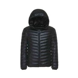 Herenjas 2021 Jeugd Staande Kraag Outer Down Jacket Rits Casual Hooded Quilted Jacket met Hoge Content White Duck Down G1115