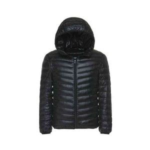 Herenjas 2021 Jeugd Staande Kraag Outer Down Jacket Rits Casual Hooded Quilted Jacket met Hoge Content White Duck Down G1115