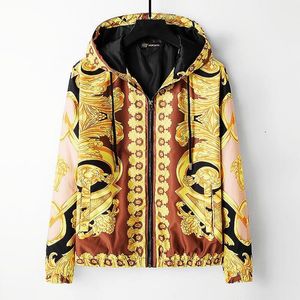 Veste Homme Barocco 2024 Veste Légère pour Homme Casual Printemps Automne Coupe-Vent À Capuche Zippé,Giacca Barocca da Uomo 2024,Veste Baroque Homme 2024