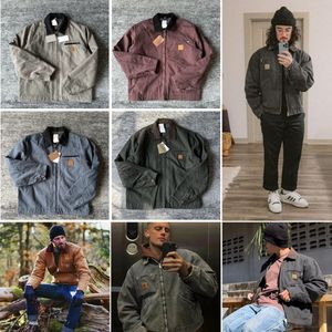 Chaqueta de hombre carharts Vintage Diseñador Lona clásicos Jersey Chaquetas Cuello alto Cárdigan lavado Carhartts Chaqueta Abrigo acolchado Hipster Pantalones largos