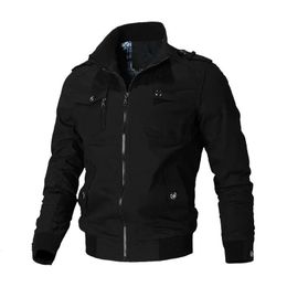 Veste coupe-vent décontractée pour hommes, coupe-vent, fermeture éclair, mode Cargo, multi-poches, grande taille, Style Slim, Collection printemps-automne 240112