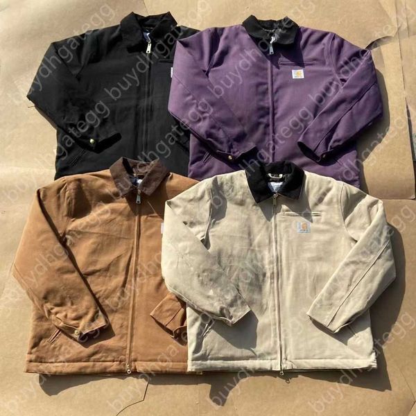 Chaqueta para hombre Abrigo Marca de moda Carhart J97 Carhatjackets Chaquetas Detroit Lona vintage Ropa de trabajo resistente y pesada con algodón Comercio exterior multicolor Rz29