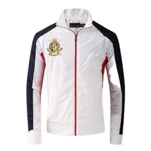 Veste de veste pour hommes polos de broderie sportive extérieure couture 2023 Nouveau contraste de couleur européenne et américaine à manches longues et hivernal Fashion 1m-2xl