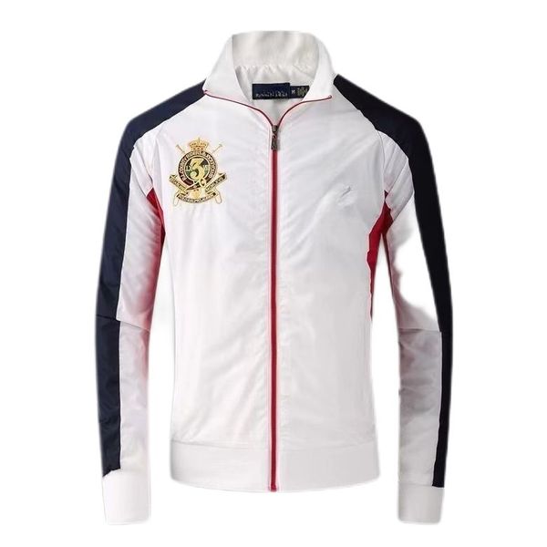 Chaqueta masculina polos polos al aire libre bordado de bordado 2023 Nuevo de manga larga europeo y americano otoño e invierno de color casual contrast Fashion 1m-2xl