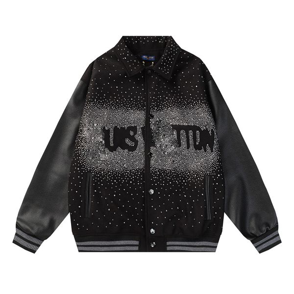 Veste pour hommes manteau de créateur veste de baseball strass noir hommes et femmes hip-hop street sweat à capuche