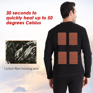 Veste pour homme vêtements chauffants sous-vêtement thermique en Fiber de carbone chauffage électrique USB vêtements électriques intelligents