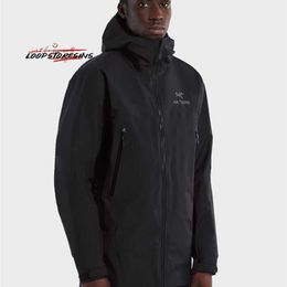 Chaqueta para hombres marca a prueba de viento transpirable larga dura hardshell impermeable masculina a medio carga de carga 0jdh