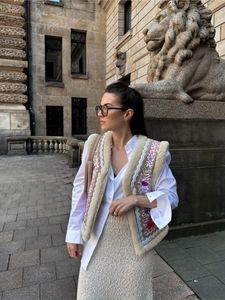 Men S Jacket Patchwork With Fur Print Jacket Coat Autumn Mouwess Dikke Female Cardigan Vest 2023 Loose Street Waistcoat 230822