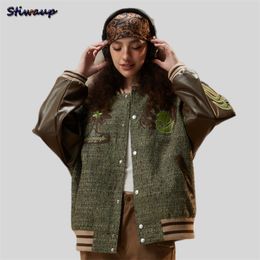 Herenjack's Autumn Bomber Jacket PU Patchwork Mens Fashion Clothing Trends 2023 Plus Size Baseball 230815