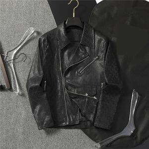 Herenjack kort jas beroemd designer jas zwart winddicht lederen jas punk zipper vestiging jasje herenjas