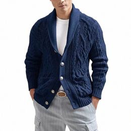 Chaqueta para hombre Color sólido Slim LG manga tejido suéter abrigo otoño invierno cárdigan prendas de vestir exteriores Tops masculinos Ropa De Hombre E86G #