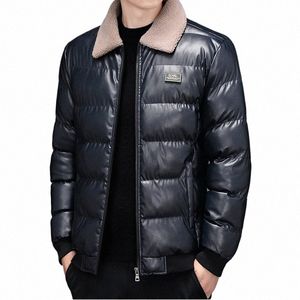 Veste d'hiver en cuir pour hommes, coupe-vent, Chamara hombre, doublure de conducteur de moto, Cmere Casual, luxe pour hommes, U6wh #