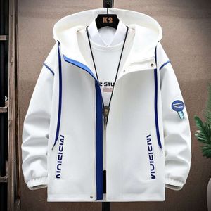 Giacca da uomo Cappotto bianco giovanile Marchio alla moda Primavera e autunno Top casual bello di fascia alta con cappuccio