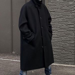 Vestes pour hommes 007 Factory Street Fashion Vêtements Haute Couleur Solide Automne et hiver Chaud Long Profil Hommes Femmes Manteau de laine Veste