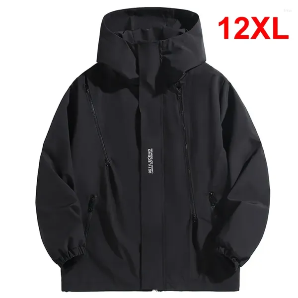 Vestes pour hommes 10XL 12XL Plus Taille Coupe-vent Hommes Veste imperméable Manteaux de couleur unie Mâle Grand Vêtements d'extérieur de haute qualité