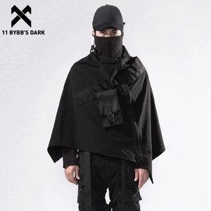 Vestes pour hommes 11 BYBB'S DARK Hip Hop Techwear Streetwear Zipper Bat Extérieur Coupe-Vent Châle Lâche Cardigan Coupe-Vent Cape 221206