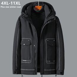 Herenjassen 11xl 10xl winter parka heren jas plus maat 6xl 7xl 8xl 9xl dikke warme mannelijke zwarte jas lading losse capuchon oversized grote kleding 230130