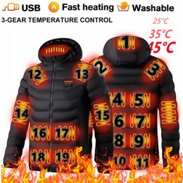 Men's Jackets 19/2 zones hommes femmes veste chauffante hiver chaud USB vestes chauffantes Smart vêtements chauffants imperméable chaud auto-chauffant Camping 231017