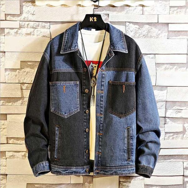 Vestes pour hommes 2021 Automne Hip Hop Mode Patchwork Hommes Denim Veste Jeune Design Street Hommes Plus Taille Jeans