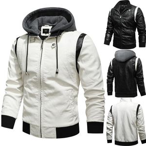 Vestes pour hommes 2021 vente d'usine hommes vêtements de sport en cuir beau à capuche losange treillis moteur mâle jeune loisirs Biker manteaux