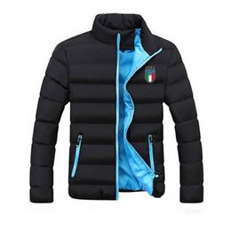 Hommes vestes 2021 italie équipe nationale veste doux manteau automne hiver vers le bas sport décontracté à la mode hommes mode haut chaud