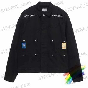 Vestes pour hommes 2021fw CAVEMPT C.E Denim Jacket Hommes Femmes 1 1 Meilleure qualité Nice Tissu lourd lavé Cav Empt Toile Manteau Vestes de broderie T231215