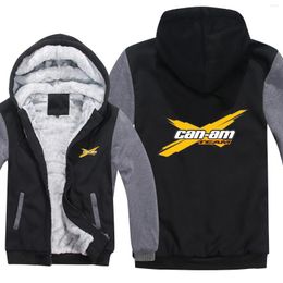 Heren Jackets 2022 Can AM Logo Stripe BRP Team Hoodies Heren Zipper Coat Fleece Dikke Sweatshirt Pullover Dikke Sweatshirt