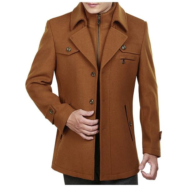 Chaquetas para hombres 2022 Moda hombre clásico chaqueta de oficina abrigo otoño manga larga delgado color puro más tamaño formal cremallera abrigo para hombre