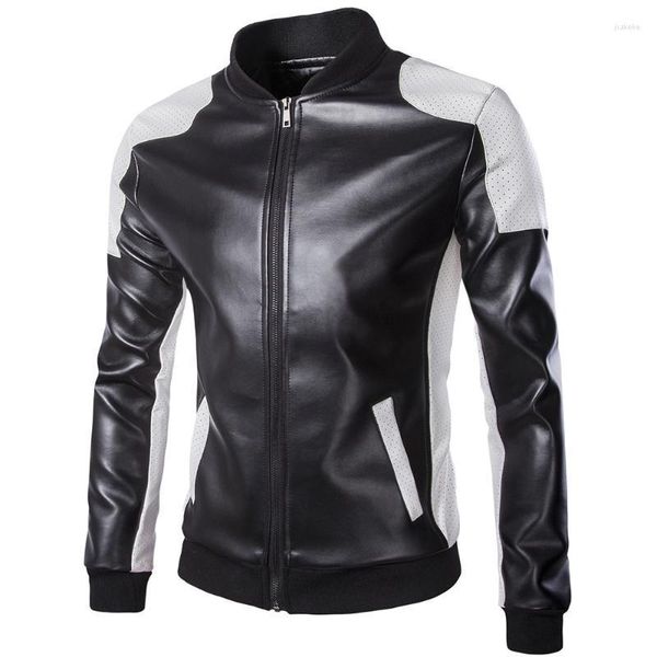 Chaquetas para hombre 2022 chaqueta de piel sintética para hombre moda Patchwork motocicleta estilo europeo y americano talla grande 5XL PU