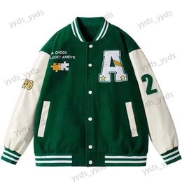 Herrenjacken 2022 Neue Frühling Retro Brief Gestickte Jacken Mantel Herren Y2K Straße Hip Hop Trend Baseball Uniform Paar Lässige Lose Jacke T231127