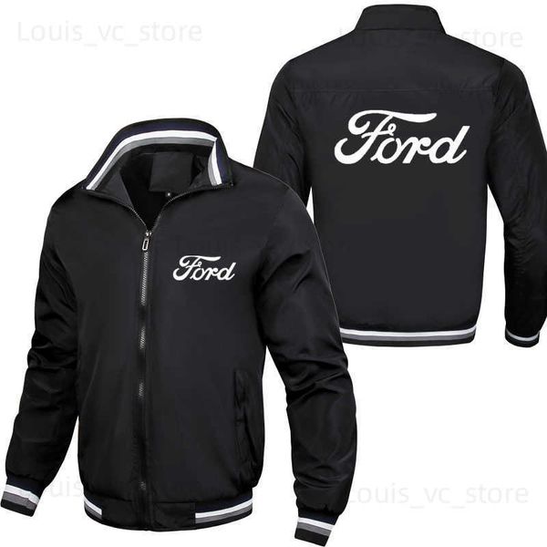 Vestes pour hommes 2022 Slim Fit Stripe Mens Jacket Hommes Vêtements Ford Car Print Casual Sports Haute Qualité Baseball Zipper Jacket Top T230919