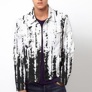 Herenjacks 2022 -stijl denim jas voor mannen lente herfst ritsen stevige kleur jas lange mouw casual streetwear Jean