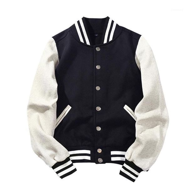 Vestes pour hommes 2022 Style Épissé Marque Simple Boutonnage Patchwork Court Rib Manches Bomber Veste Hommes Coton Casual Baseball Manteau