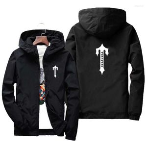 Vestes pour hommes Marque Imprimer Hommes Coupe-Vent Imperméable Veste Zip Manteau À Capuche Séchage Rapide Sport Jaqueta Masculina Hao Jack