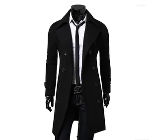 Herenjacks 2022 Trench Coat Men Jacket Mens overjas Casual Slim Fit Windschepen Solid Long Fashion Winter Coats Plus Maat