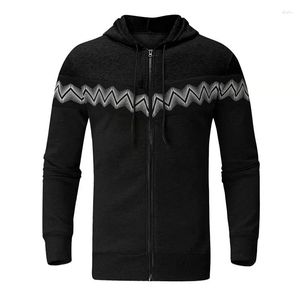 Vestes pour hommes 2023 Automne et hiver Vêtements Cardigan Pull à capuche Sports Casual Manteau Zipper Cordon Slim Fit Jacket