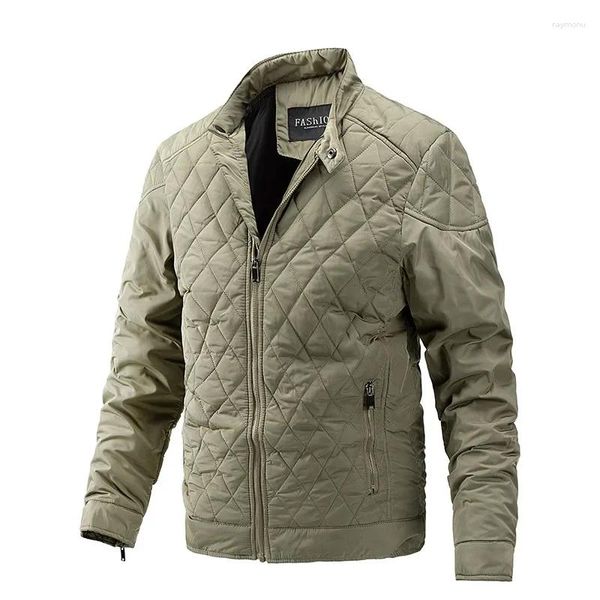 Chaquetas para hombres 2023 Otoño e invierno Ropa de algodón fina ligera Casual Diamante Pie Cuello Abrigo Abrigos de moda