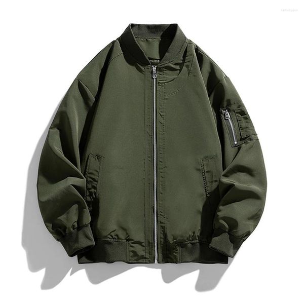 Vestes masculines 2023 Bomber d'automne veste hommes armée verte pilote léger vêtements masculins décontractés manteau mince