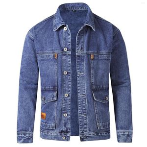 Vestes pour hommes 2023 Automne Mode Hommes Denim Slim Fit Jeans Veste Coton Vêtements d'extérieur Manteau à manches longues Trou Mâle Jean