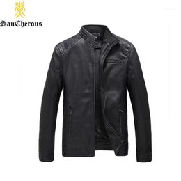 Herenjacks 2023 Autumn Winter Motorfiets Fleece Lederen Jacket Men Pu Leisure Classical Spring Coat Grootte L-6XL1