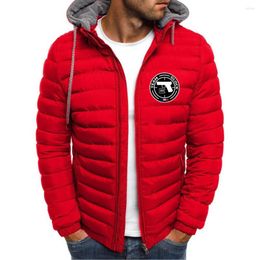 Herenjacks 2023 Autumn Winter Pistol Brand Logo Printing aanpasbare heren Solid Color Zipper Lange mouw Down Jacket