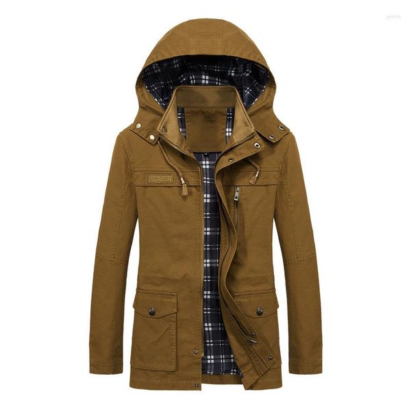 Chaquetas para hombres 2023 Otoño Invierno Chaqueta de algodón puro Abrigo casual para hombres Tops con capucha Tops cortos Ropa exterior Hombre Cremallera Ropa de oficina Cortavientos