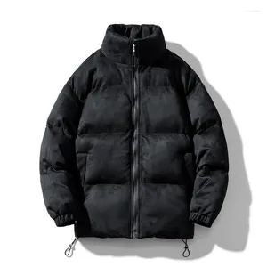 Chaquetas para hombres 2023 Gamuza negra Invierno Espesar Chaqueta Marca Stand Collar Casual Abrigo Hombres Parka A prueba de viento Outwear cálido