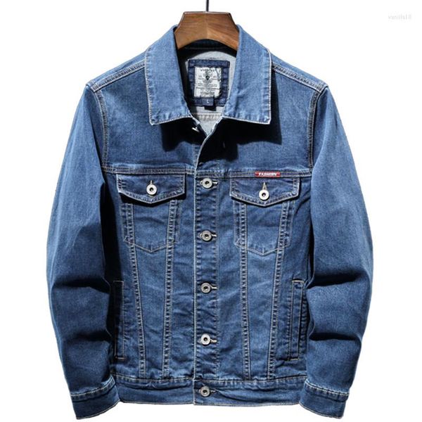 Vestes pour hommes 2023 Marque Vêtements pour hommes Veste en jean Mode Haute Qualité Bleu Classique Rétro Pur Coton Stretch Cowboy Manteaux Homme Streetwear